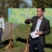 Début de la troisième correction du Rhône dans le Chablais vaudois
